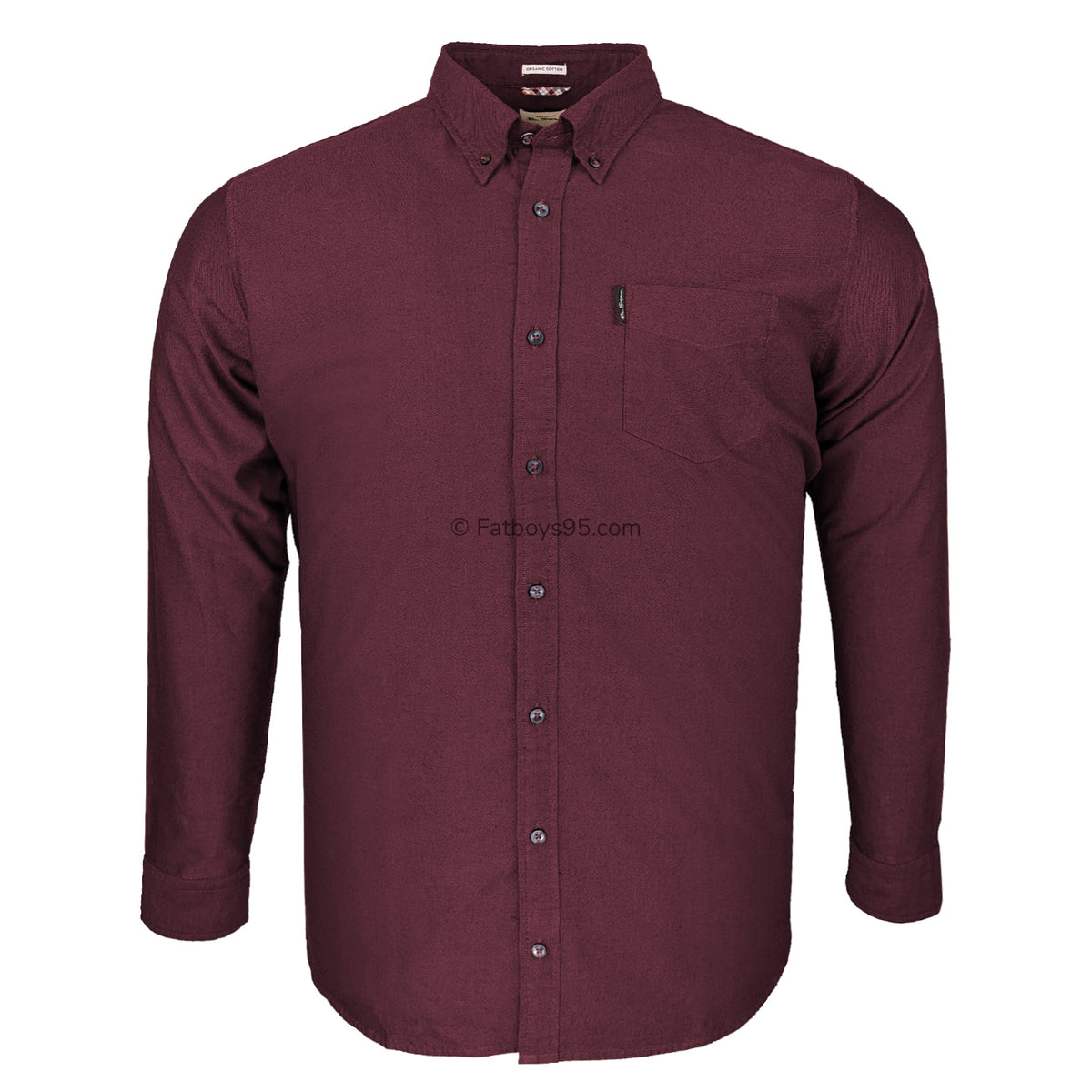 Ben Sherman L/S Oxford Shirt - 0065094IL - Wine 1