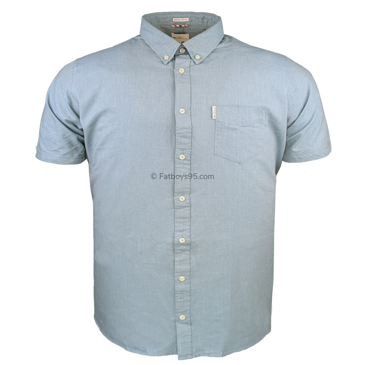 Ben Sherman S/S Oxford Shirt - 0065095IL - Blue Shadow 1