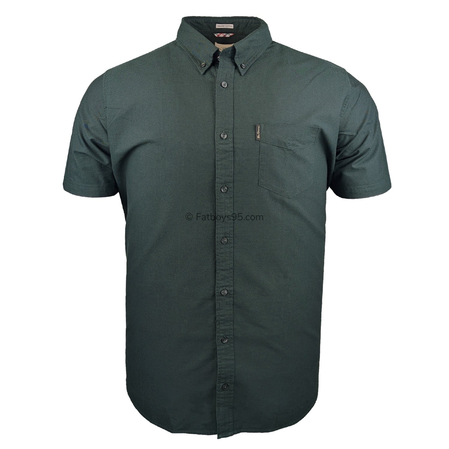 Ben Sherman S/S Oxford Shirt - 0065095IL - Dark Green 1