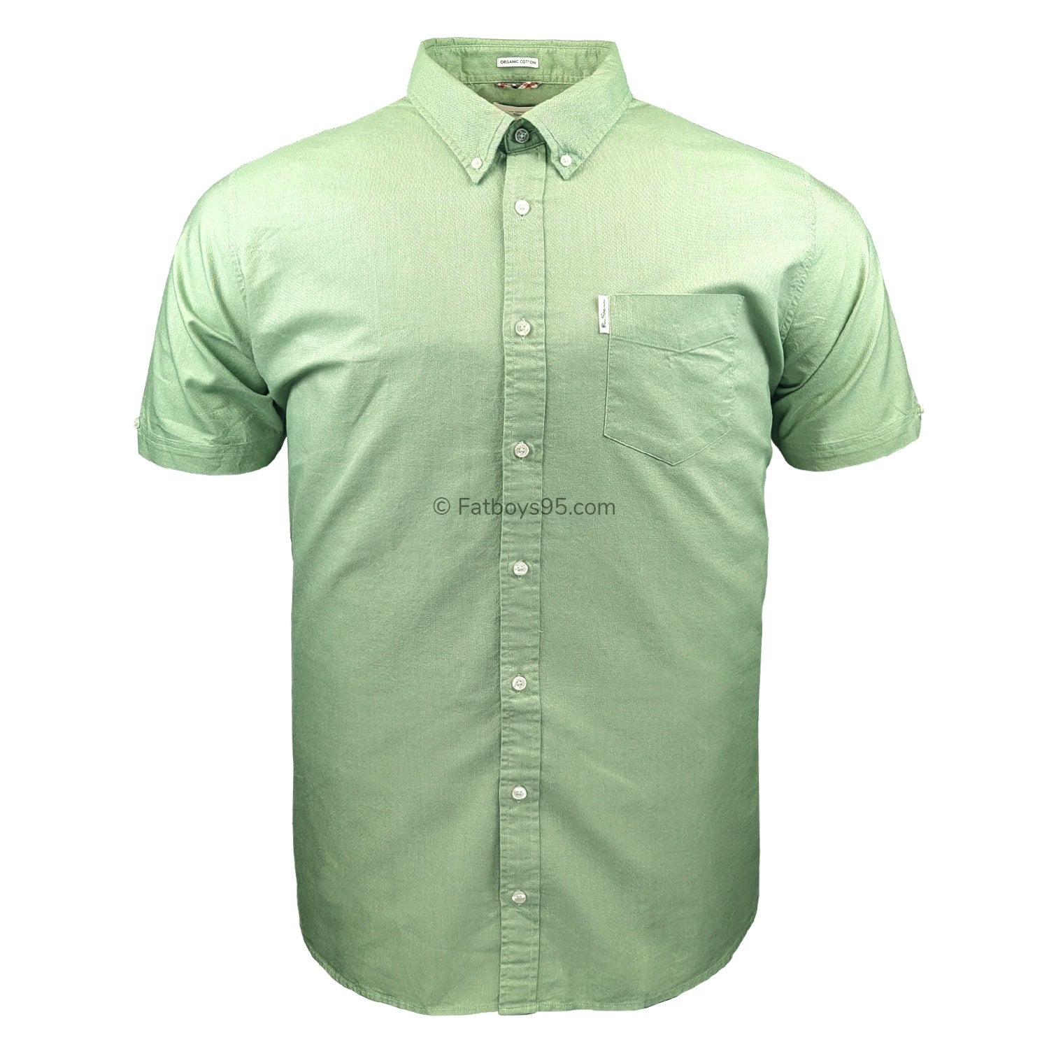Ben Sherman S/S Oxford Shirt - 0065095IL - Grass Green 1
