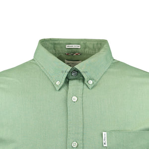 Ben Sherman S/S Oxford Shirt - 0065095IL - Grass Green 2