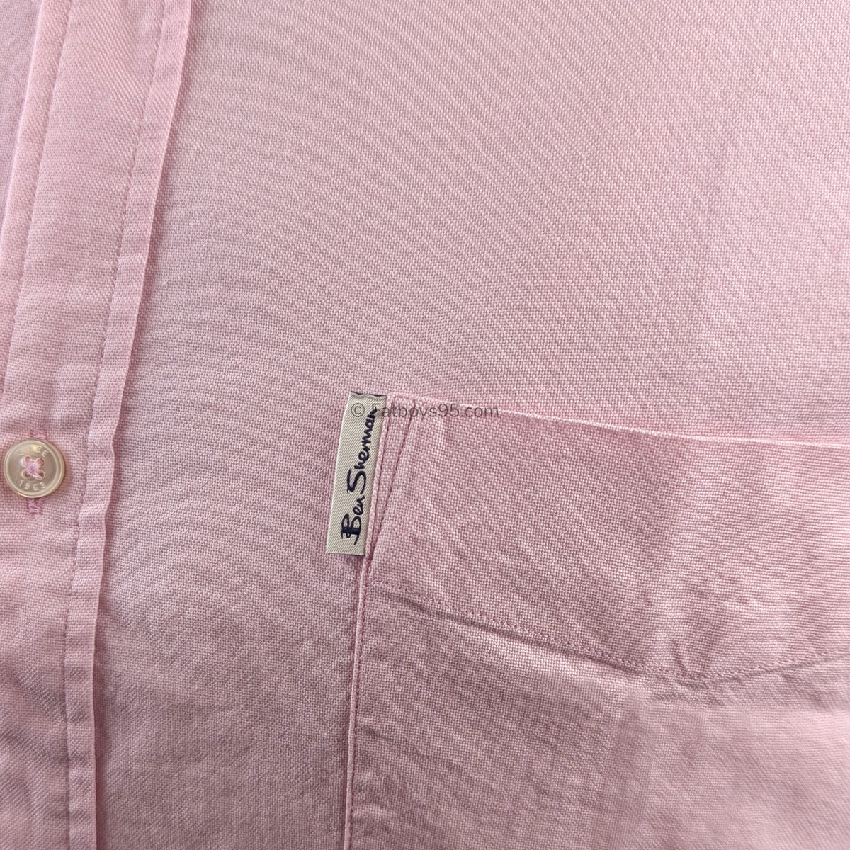Ben Sherman S/S Oxford Shirt - 0065095IL - Light Pink 3