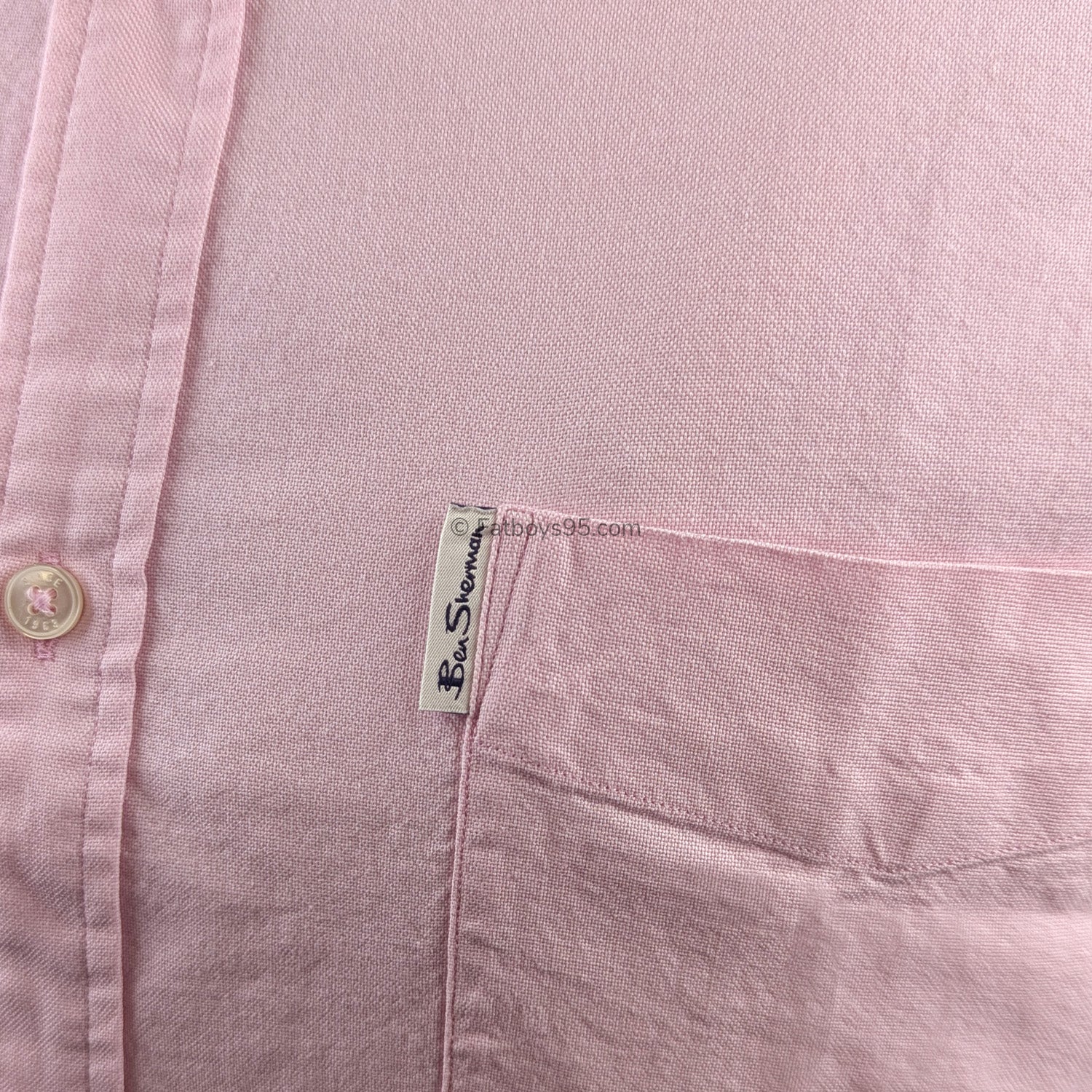 Ben Sherman S/S Oxford Shirt - 0065095IL - Light Pink 3