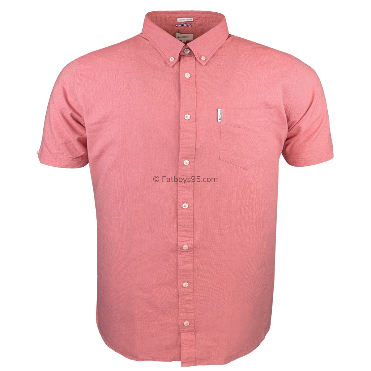 Ben Sherman S/S Oxford Shirt - 0065095IL - Raspberry 1