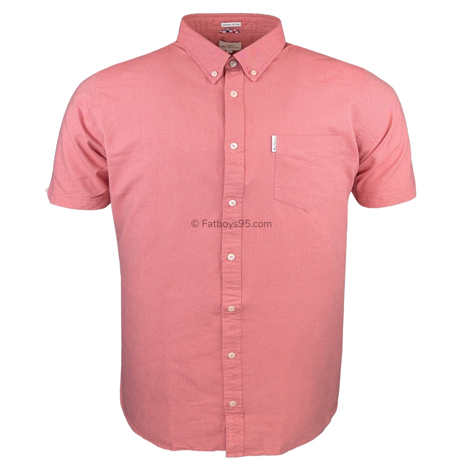 Ben Sherman S/S Oxford Shirt - 0065095IL - Raspberry 1