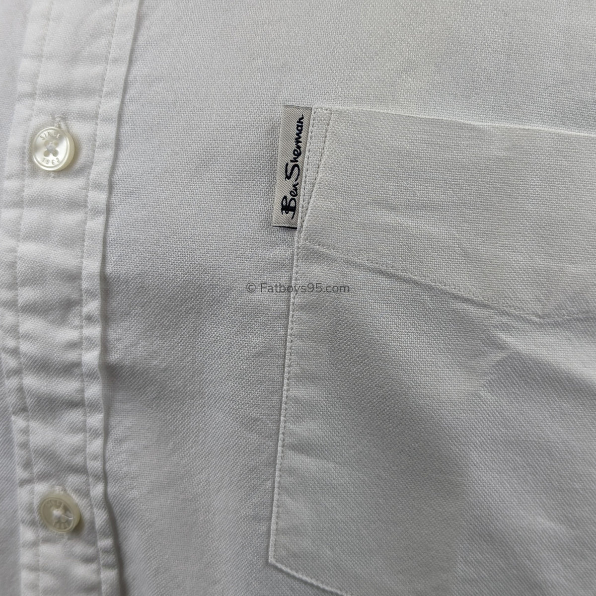 Ben Sherman S/S Oxford Shirt - 0065095IL - White 6