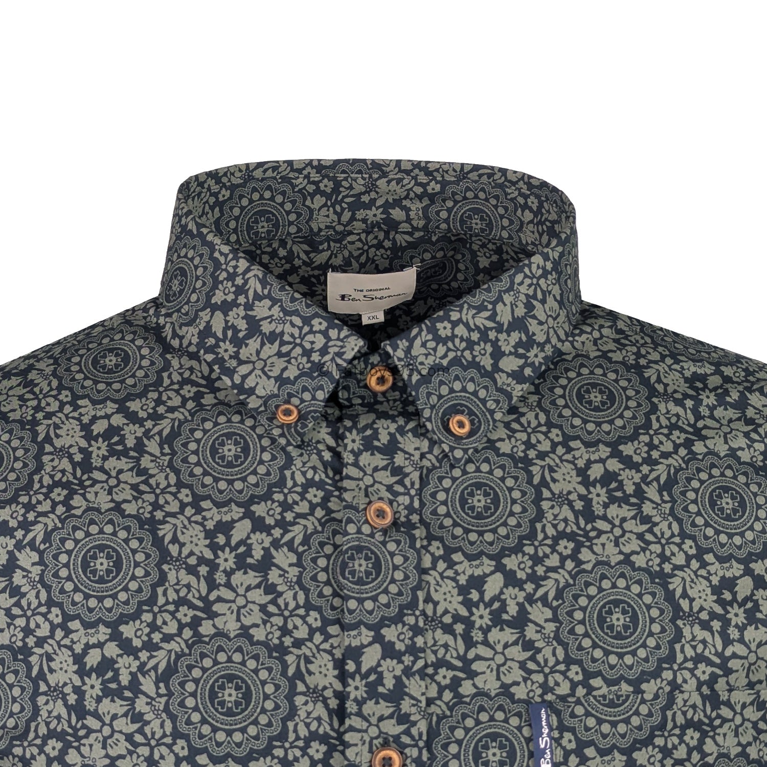 Ben Sherman S/S Shirt - 0066662IL - Dark Khaki 2