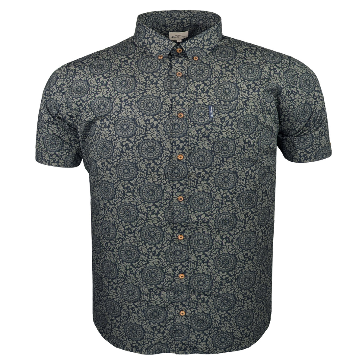 Ben Sherman S/S Shirt - 0066662IL - Dark Khaki 1