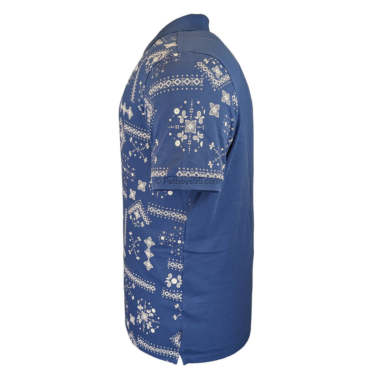 Ben Sherman Geo Print Polo - 0070757IL - Blue Denim 4