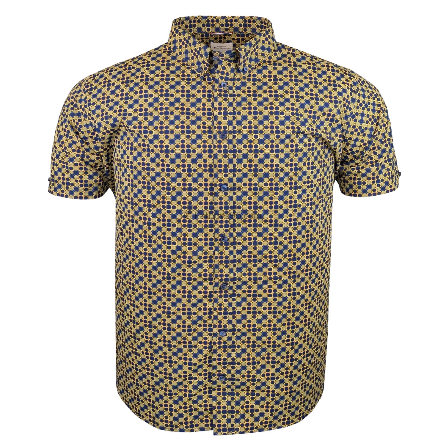 Ben Sherman S/S Geo Print Shirt - 0071110IL - Lemon 1
