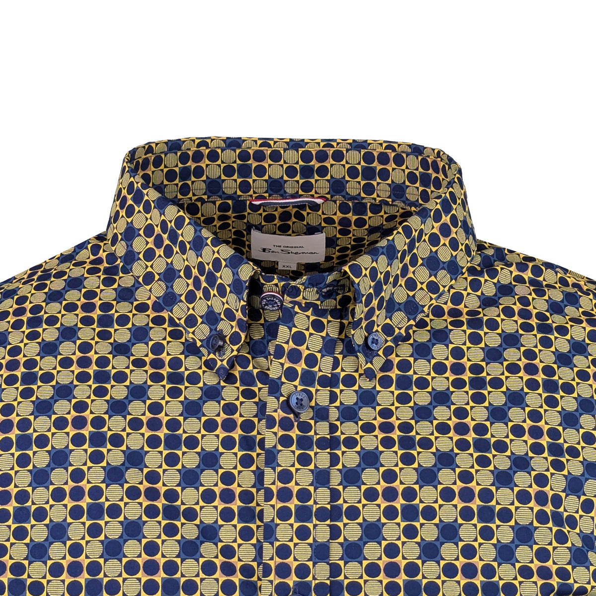 Ben Sherman S/S Geo Print Shirt - 0071110IL - Lemon 2