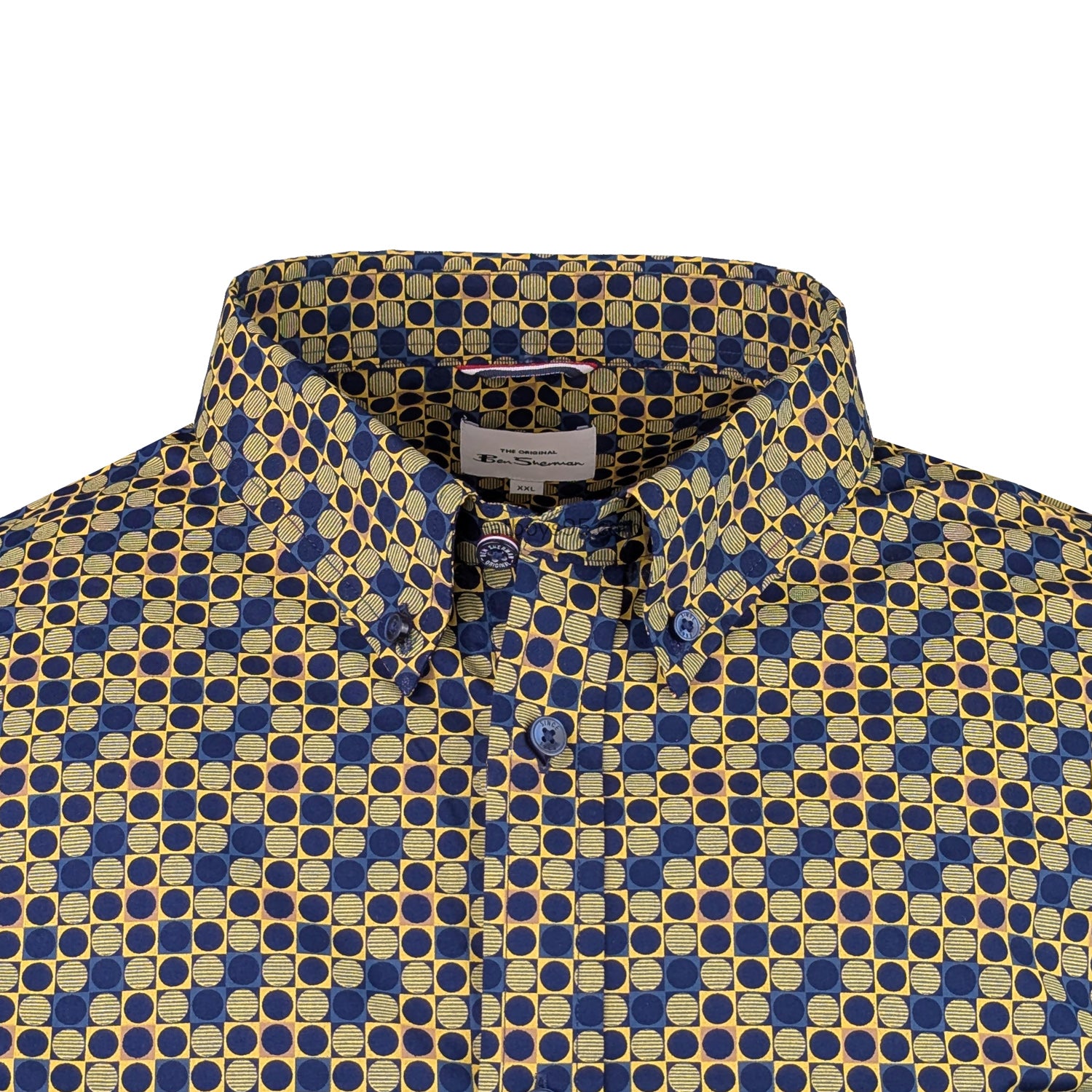 Ben Sherman S/S Geo Print Shirt - 0071110IL - Lemon 2