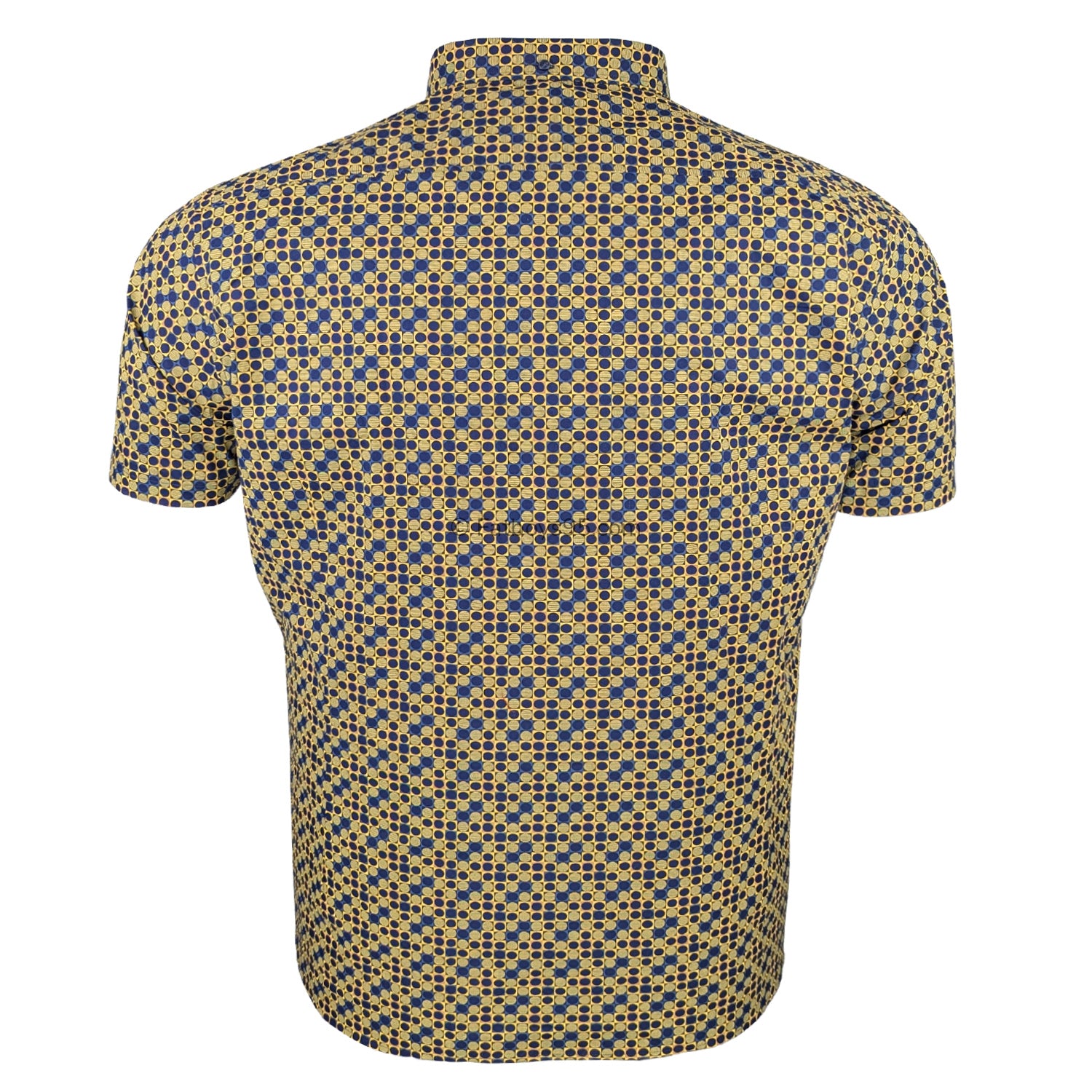 Ben Sherman S/S Geo Print Shirt - 0071110IL - Lemon 3