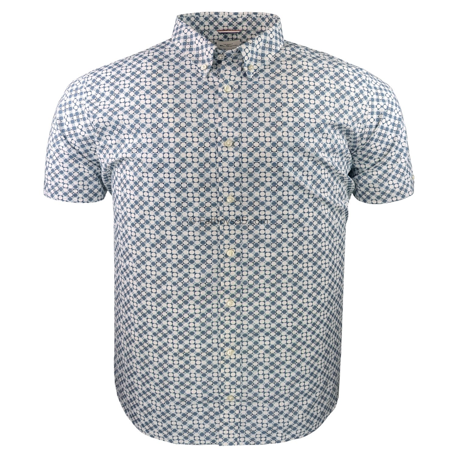 Ben Sherman S/S Geo Print Shirt - 0071110IL - Light Blue 1