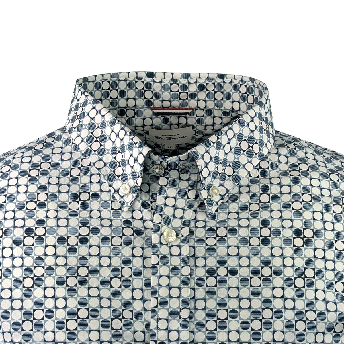 Ben Sherman S/S Geo Print Shirt - 0071110IL - Light Blue 2