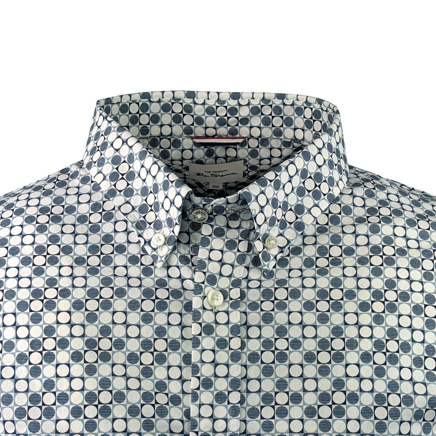 Ben Sherman S/S Geo Print Shirt - 0071110IL - Light Blue 2
