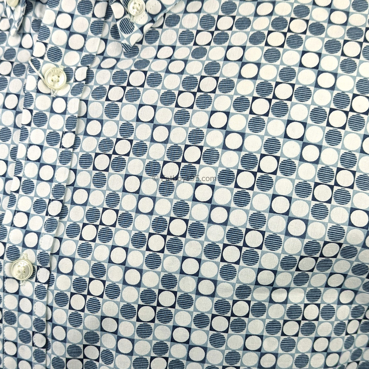 Ben Sherman S/S Geo Print Shirt - 0071110IL - Light Blue 3