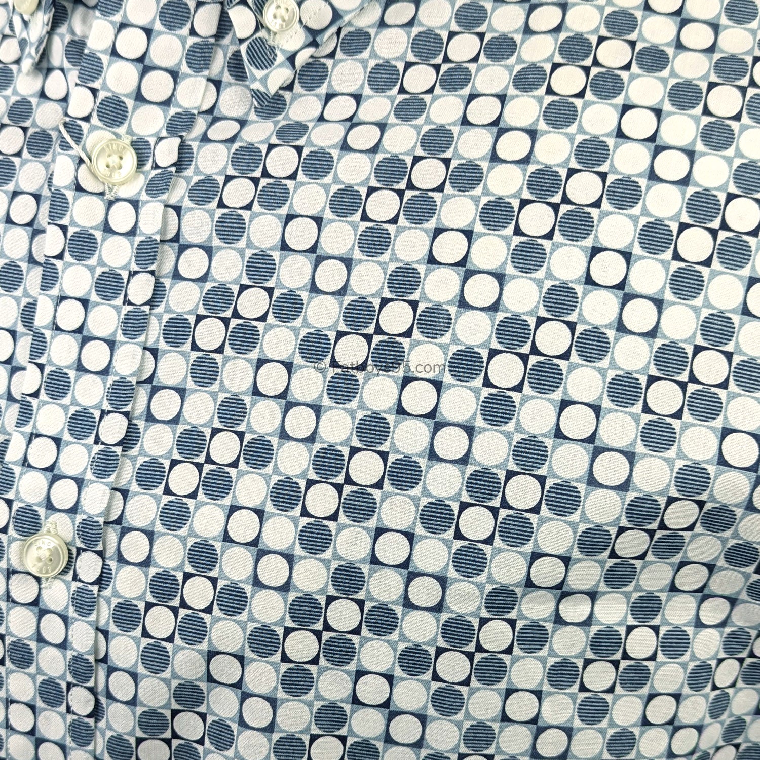 Ben Sherman S/S Geo Print Shirt - 0071110IL - Light Blue 3