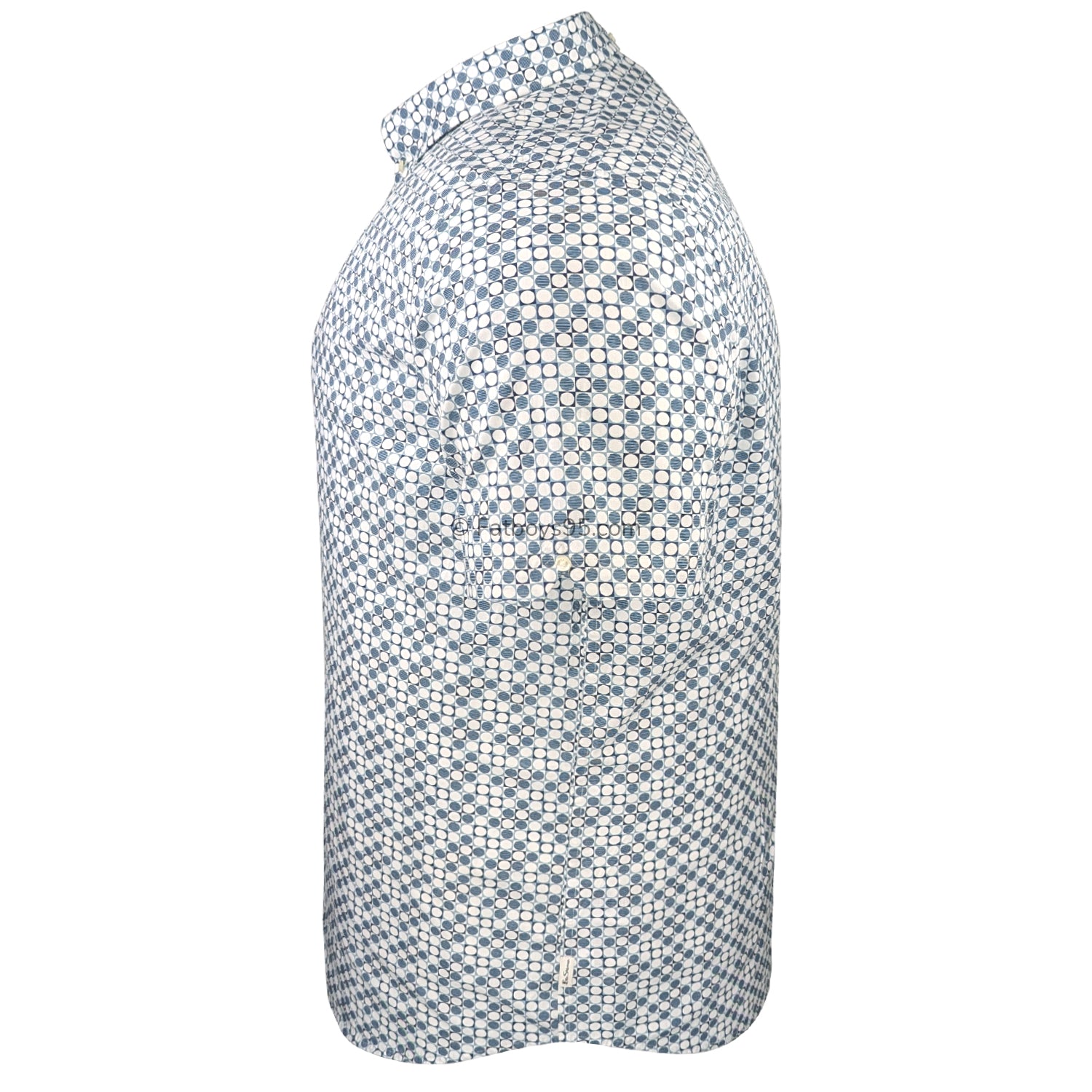 Ben Sherman S/S Geo Print Shirt - 0071110IL - Light Blue 5