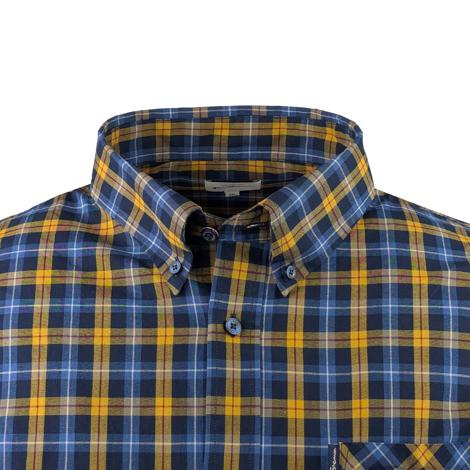 Ben Sherman S/S Gingham Check Shirt - 0071133IL - Gold 2