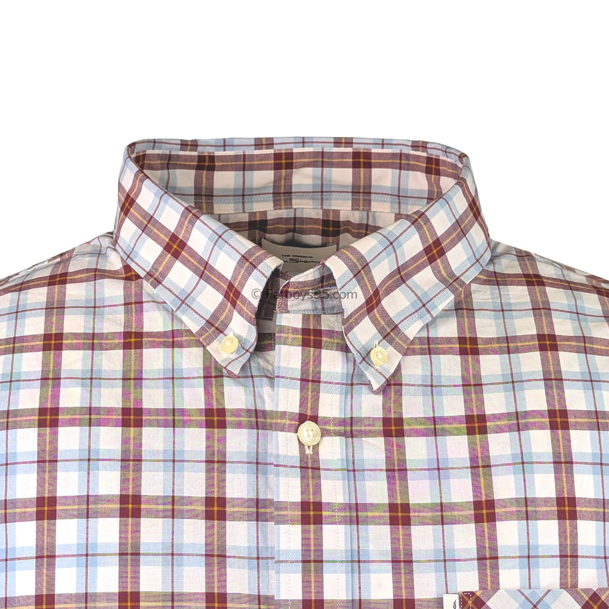 Ben Sherman S/S Gingham Check Shirt - 0071133IL - Maroon 2