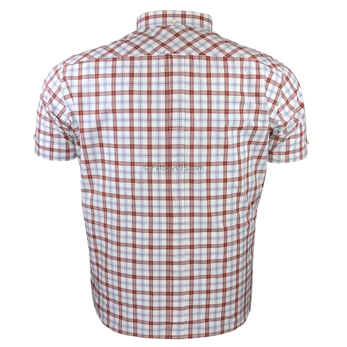 Ben Sherman S/S Gingham Check Shirt - 0071133IL - Maroon 3