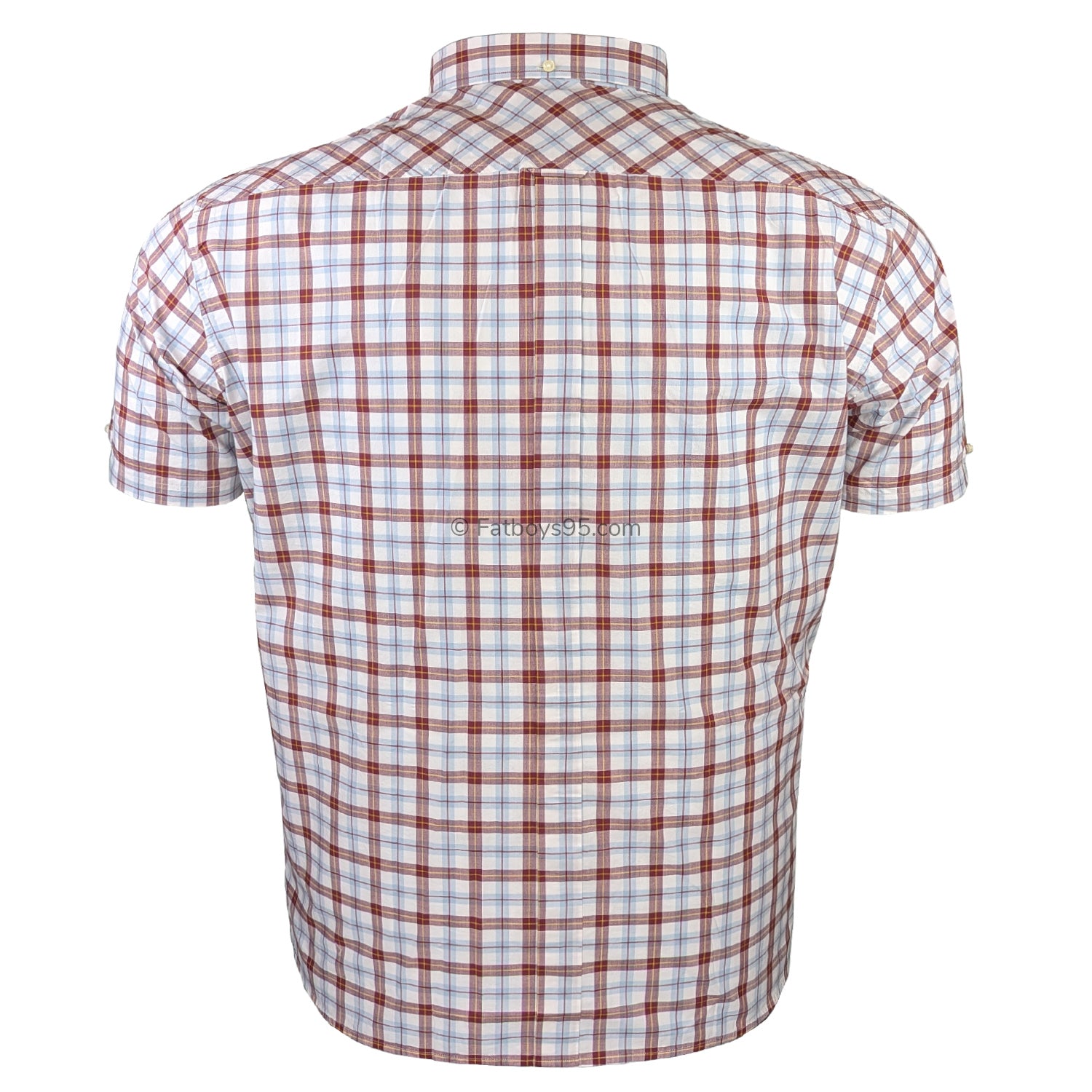 Ben Sherman S/S Gingham Check Shirt - 0071133IL - Maroon 3