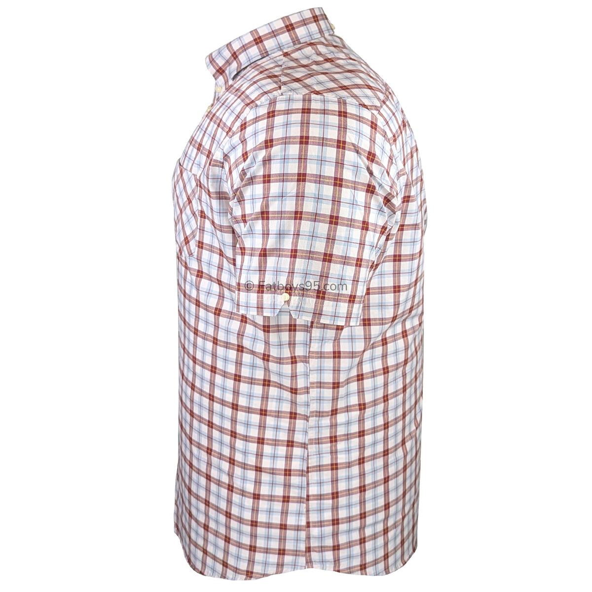 Ben Sherman S/S Gingham Check Shirt - 0071133IL - Maroon 4