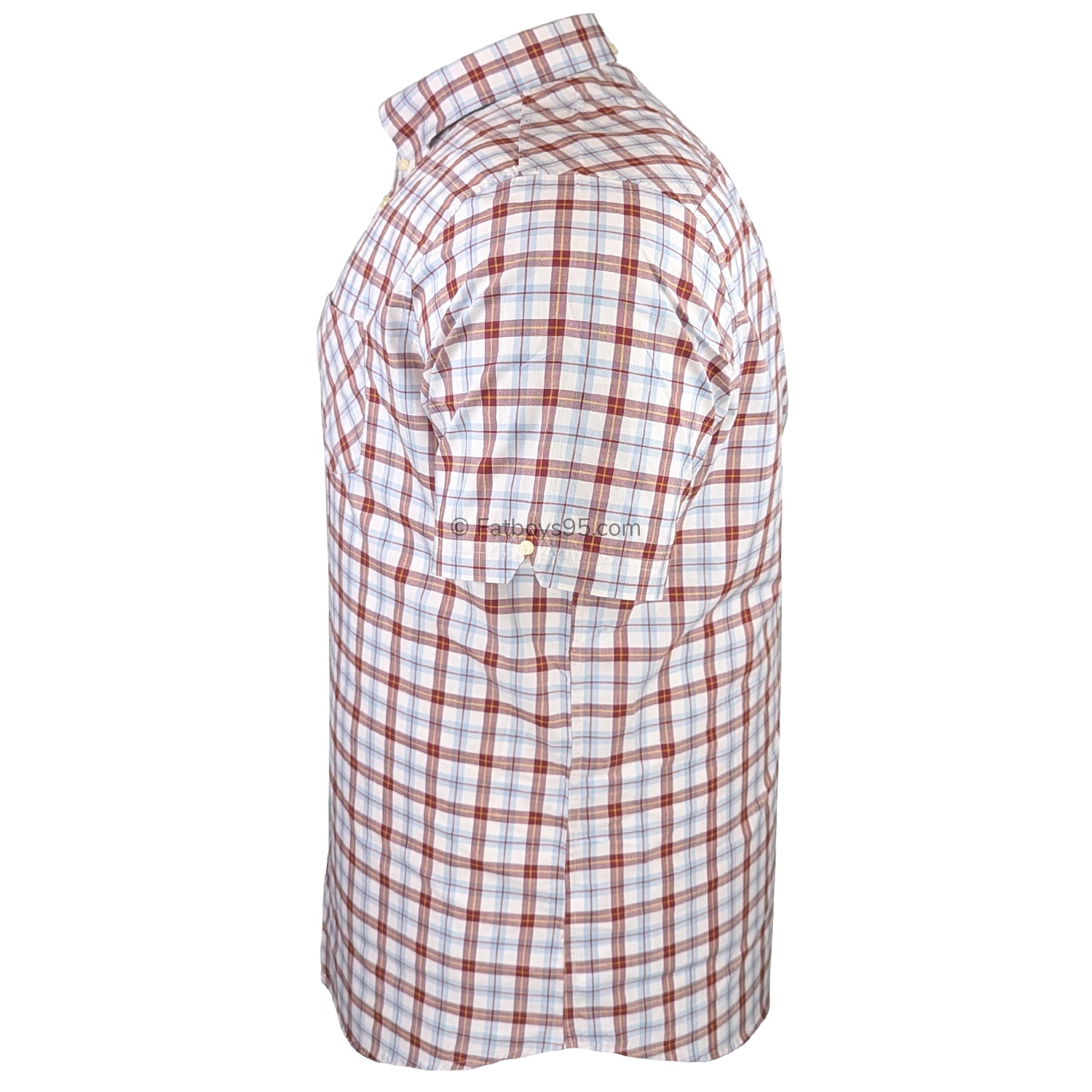 Ben Sherman S/S Gingham Check Shirt - 0071133IL - Maroon 4