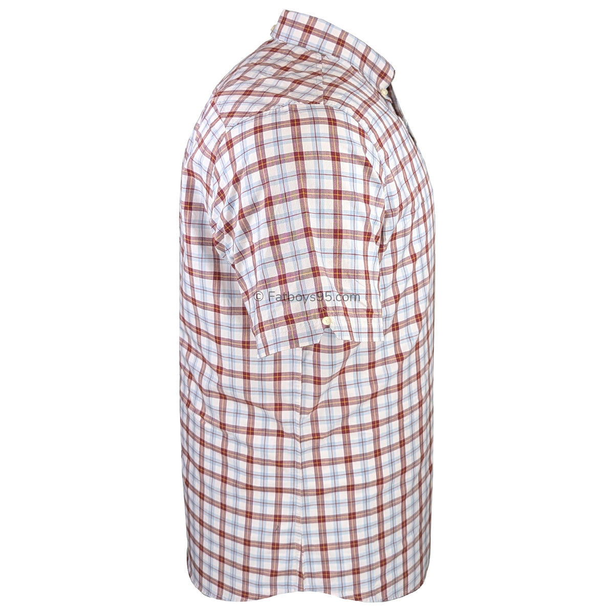 Ben Sherman S/S Gingham Check Shirt - 0071133IL - Maroon 5