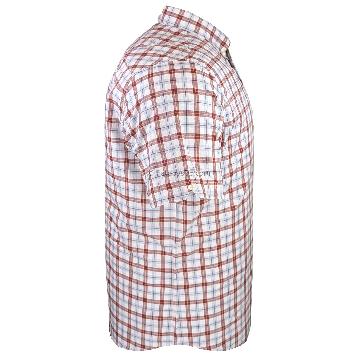 Ben Sherman S/S Gingham Check Shirt - 0071133IL - Maroon 5