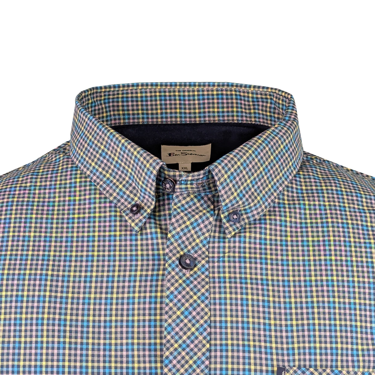 Ben Sherman S/S Mini Gingham Shirt - 0071136IL - Lilac 2