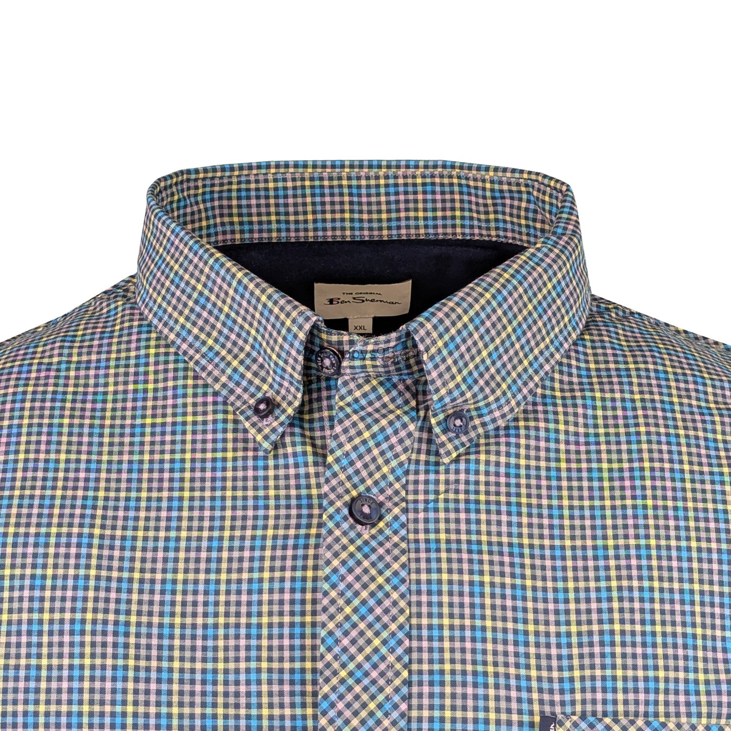 Ben Sherman S/S Mini Gingham Shirt - 0071136IL - Lilac 2