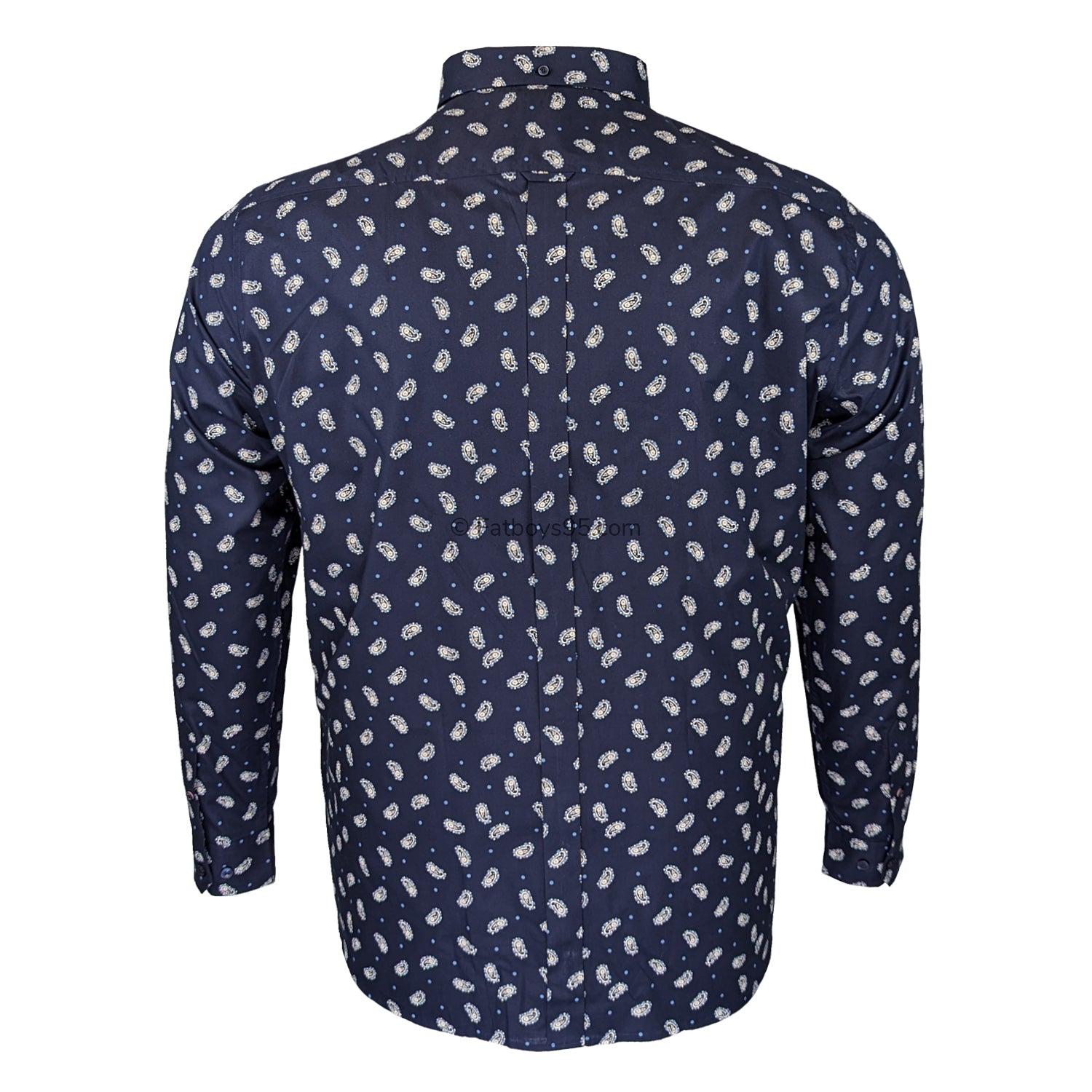 Ben Sherman Micro Paisley L/S Shirt - 0074125IL - Dark Navy 3