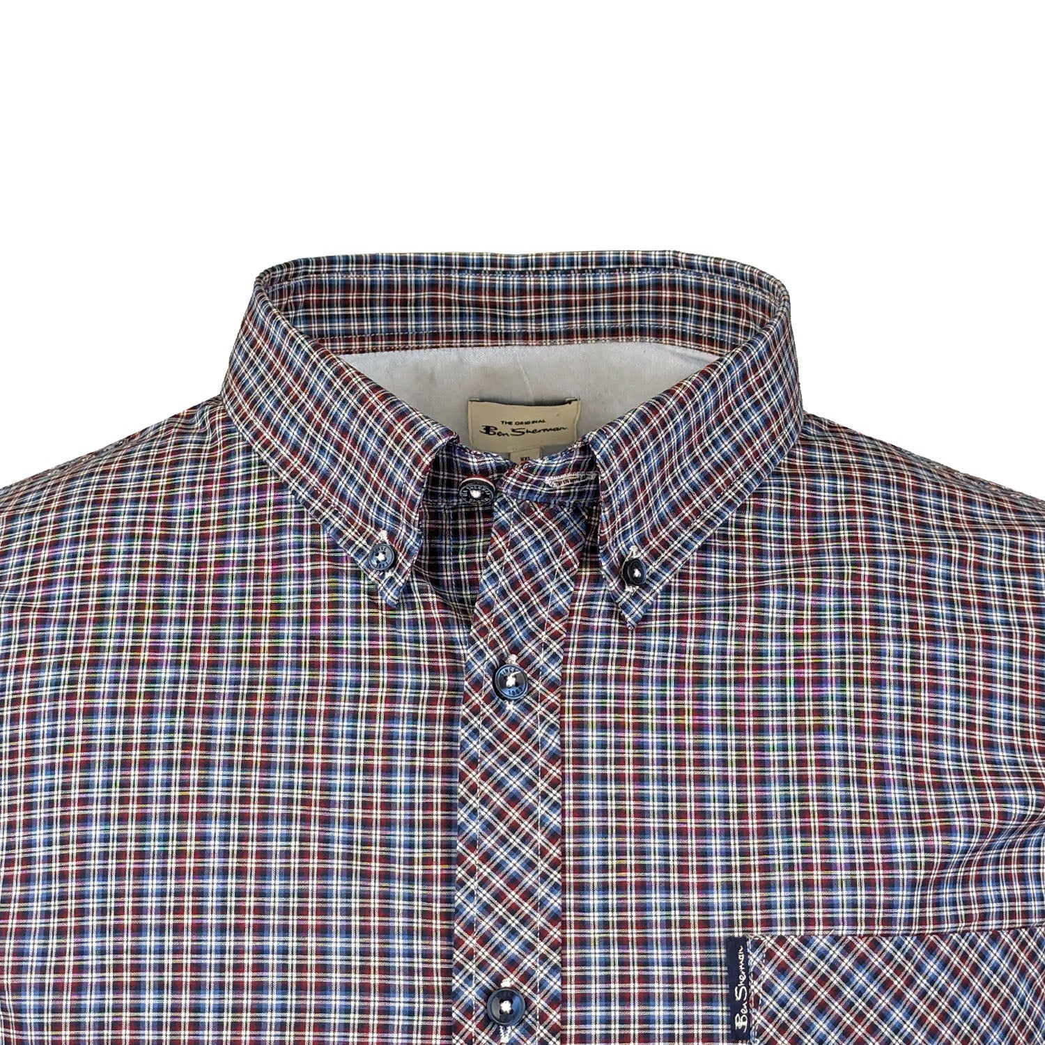 Ben Sherman Mini Mod Check S/S Shirt - 0074134IL - Red 2