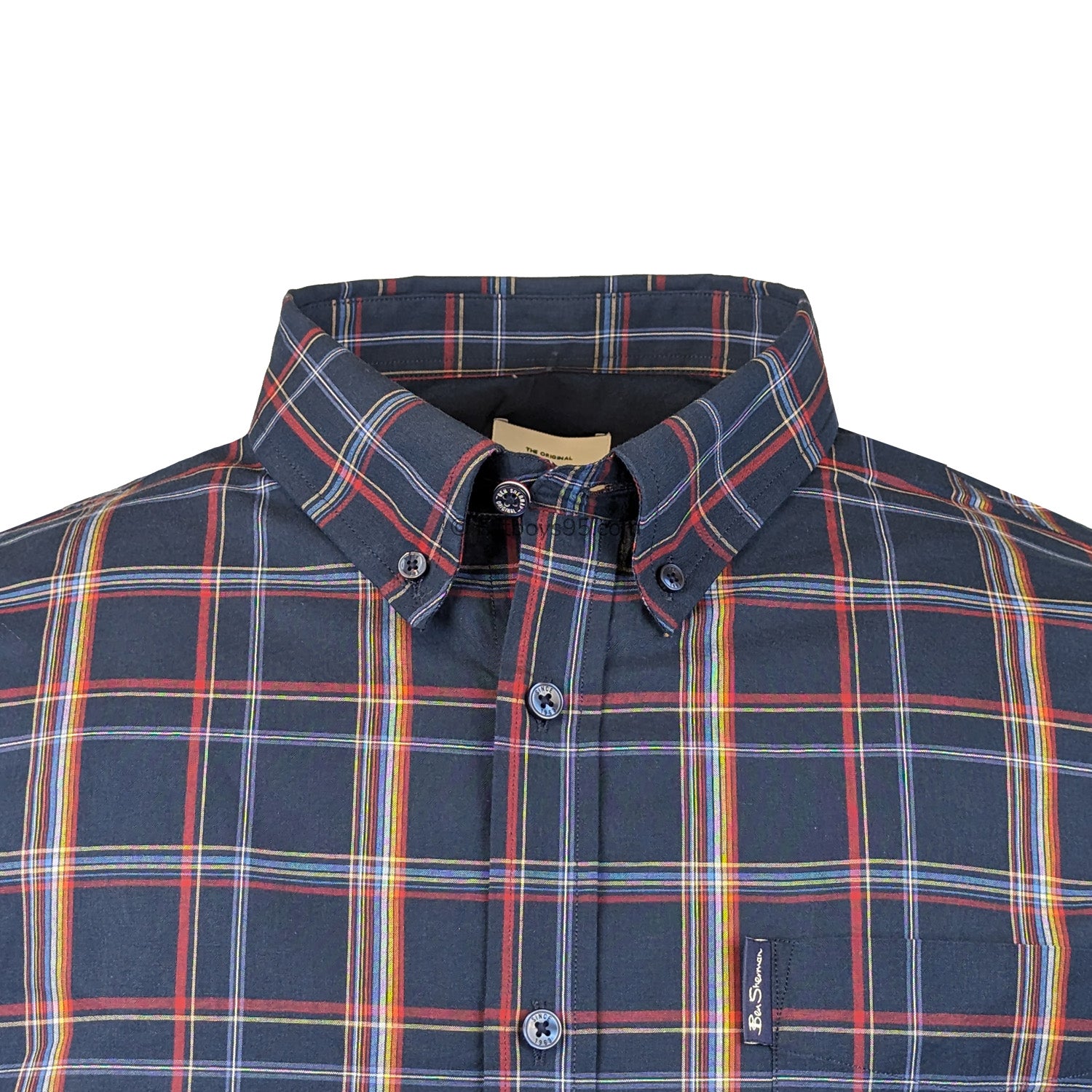 Ben Sherman Linear Check L/S Shirt - 0074140IL - Dark Navy 2