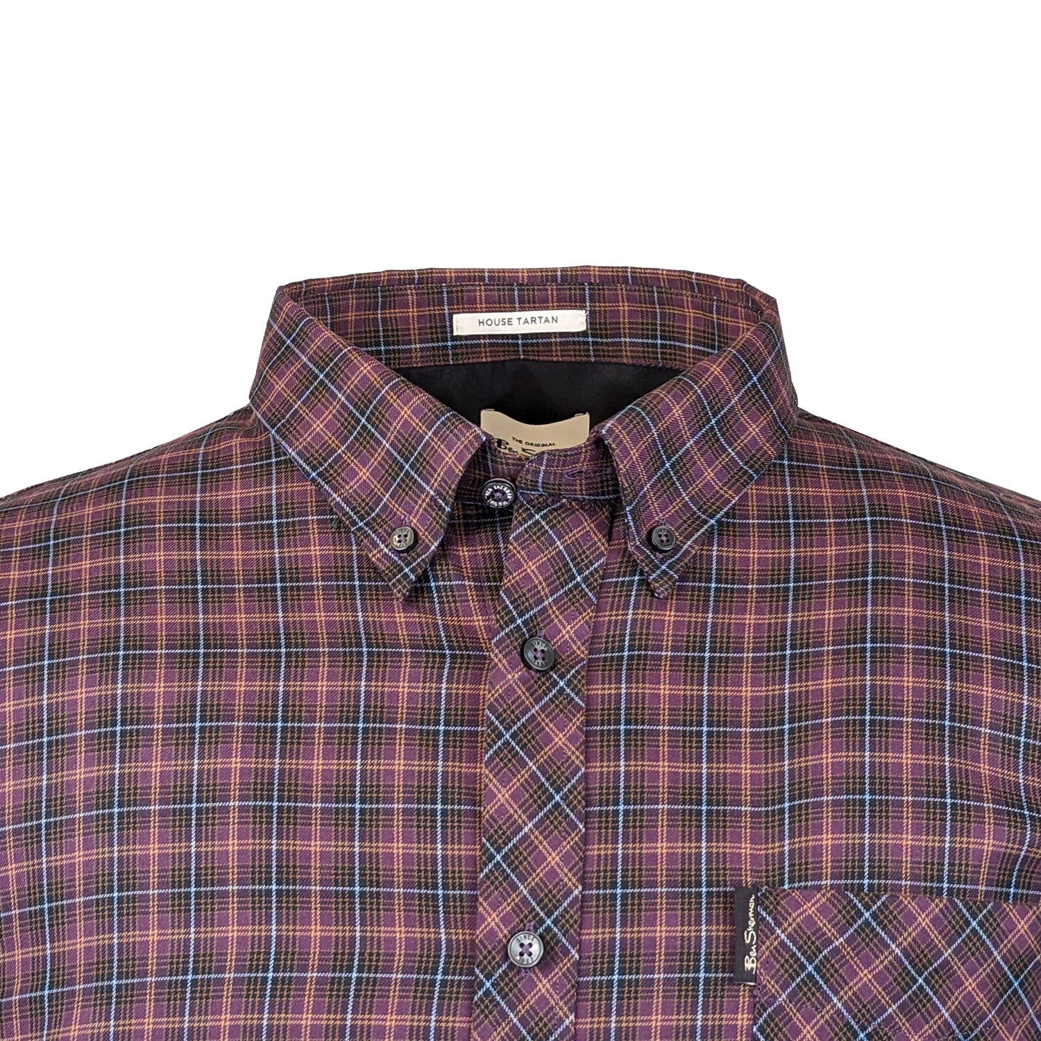 Ben Sherman House Tartan L/S Shirt - 0074141IL - Plum 2