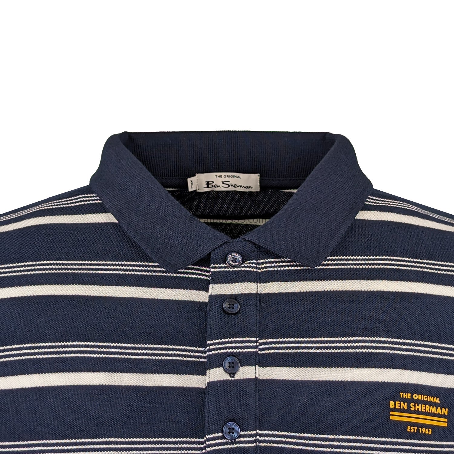 Ben Sherman Fine Stripe Polo - 0075872IL - Dark Navy 2