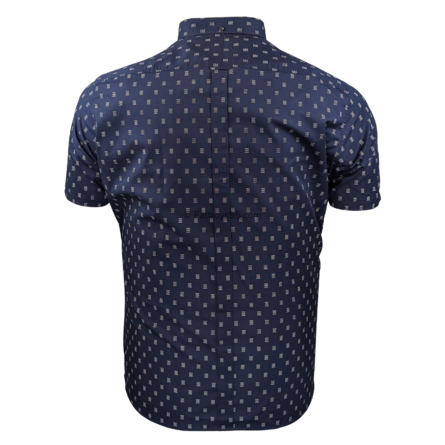 Ben Sherman Stipple Geo Print S/S Shirt - 0075906IL - Dark Navy 3