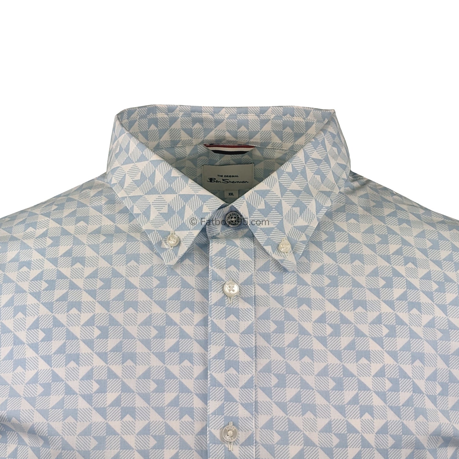 Ben Sherman Optic Geo Print S/S Shirt - 0075907IL - Snow White 2