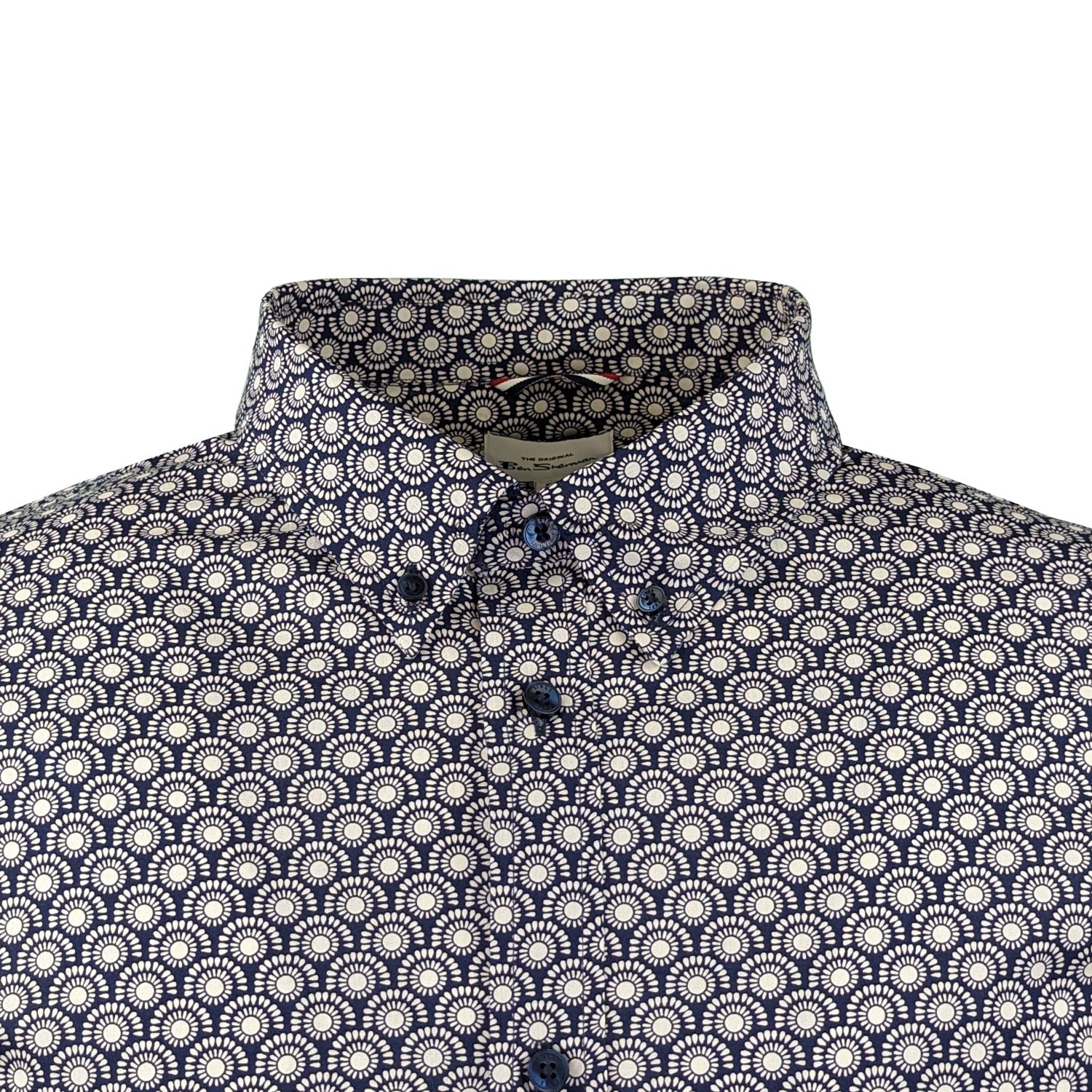 Ben Sherman Block Geo Print S/S Shirt - 0075908IL - Blue Ink 2