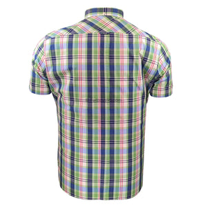 Ben Sherman Gingham Overcheck S/S Shirt - 0075937IL - Grass Green 3