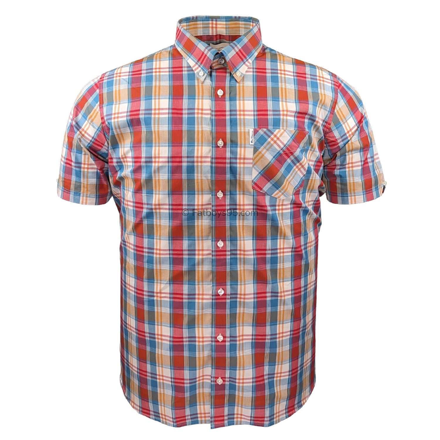 Ben Sherman Gingham Overcheck - 0075937IL - Kingfisher 1