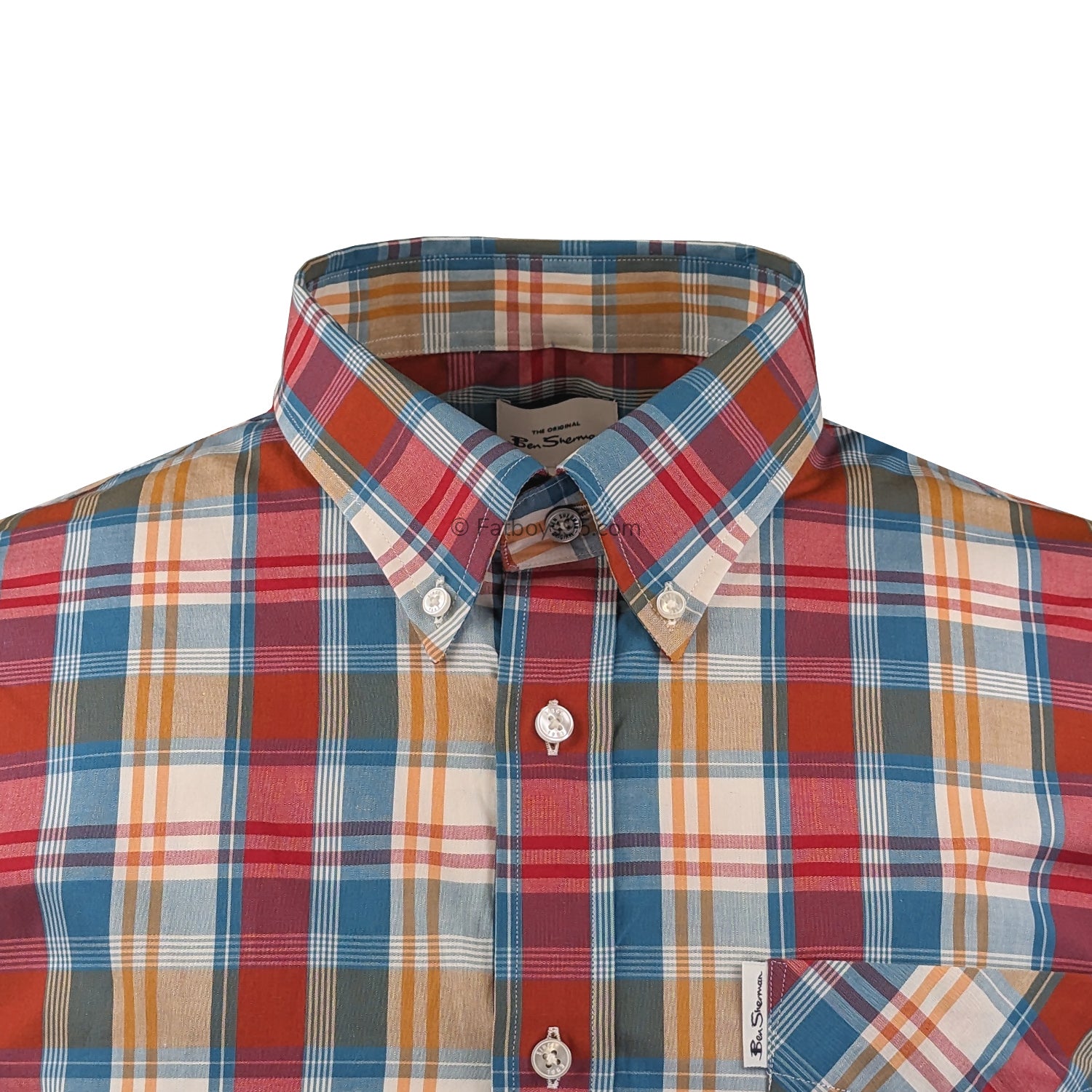 Ben Sherman Gingham Overcheck - 0075937IL - Kingfisher 2