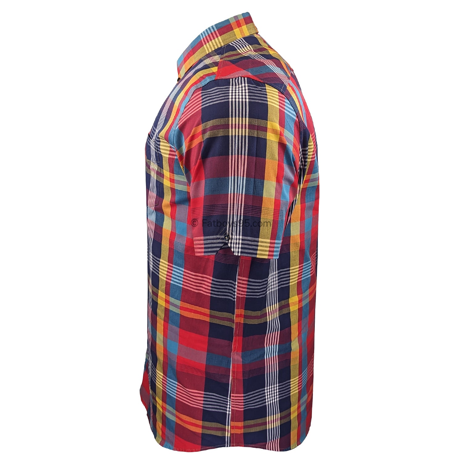 Ben Sherman Large Madras Check S/S Shirt - 0075938IL - Scarlet 4