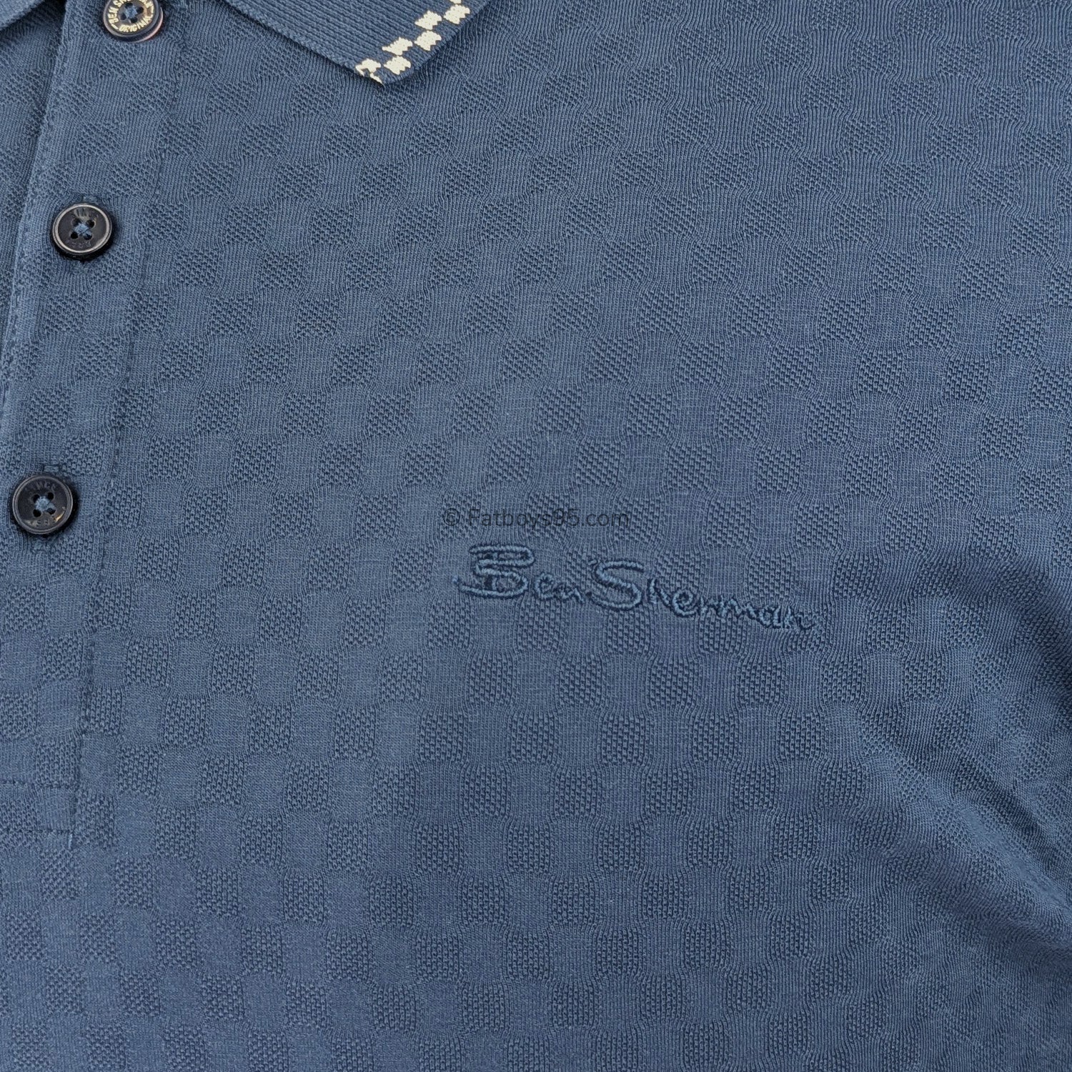 Ben Sherman Chequerboard Texture Polo - 1012403IL - Indigo 3