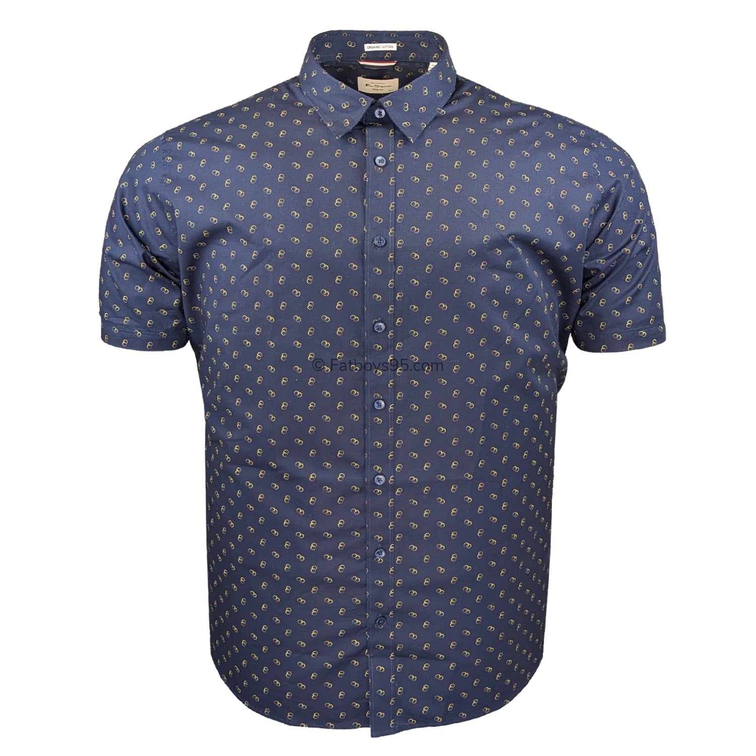 Ben Sherman Stipple Print S/S Shirt - 1012427IL - Dark Navy 1