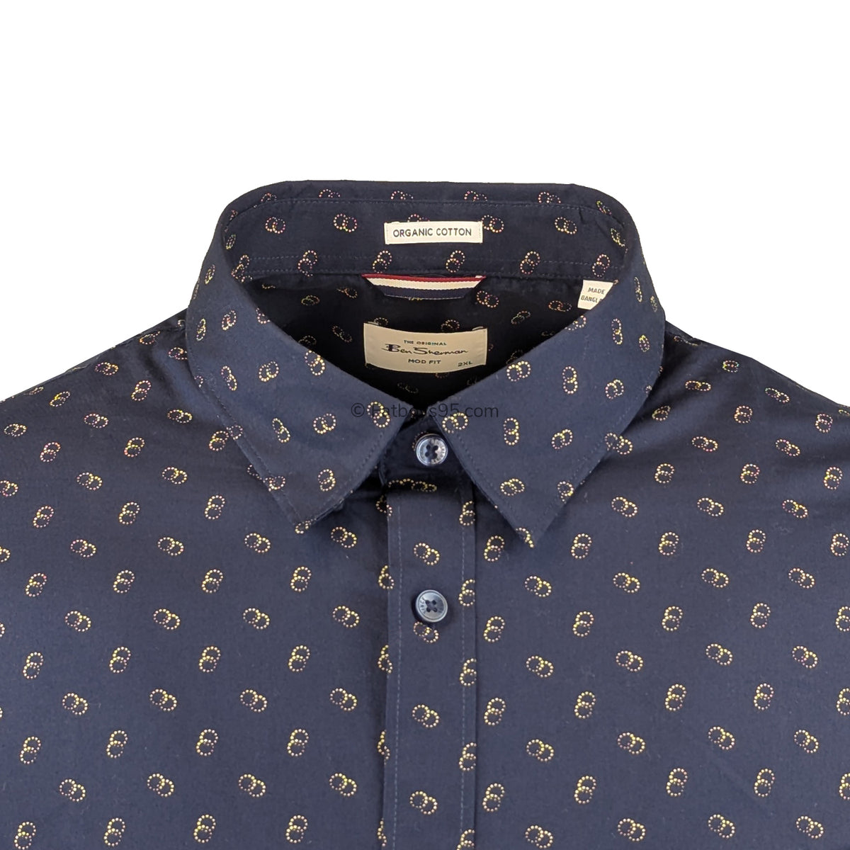 Ben Sherman Stipple Print S/S Shirt - 1012427IL - Dark Navy 2