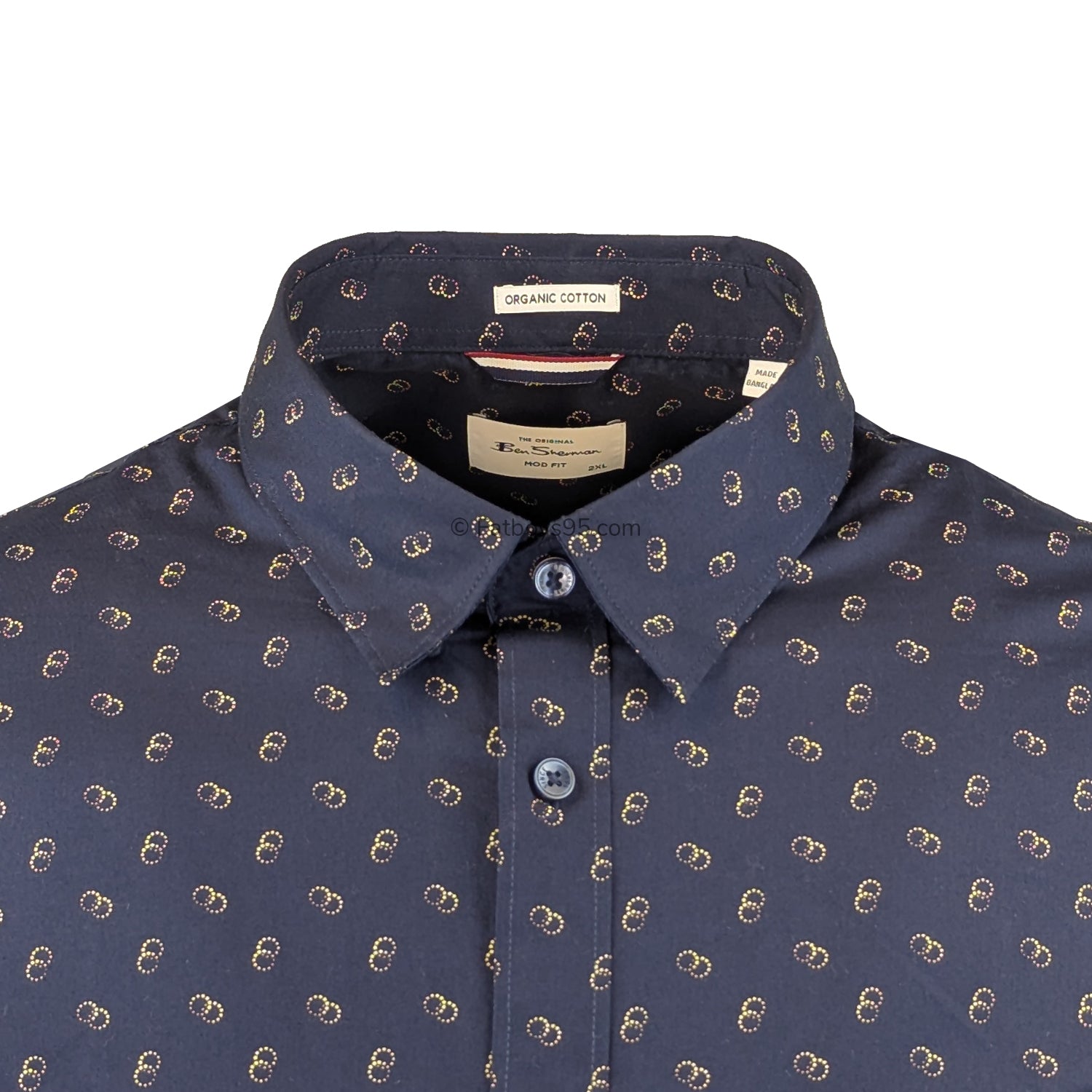 Ben Sherman Stipple Print S/S Shirt - 1012427IL - Dark Navy 2