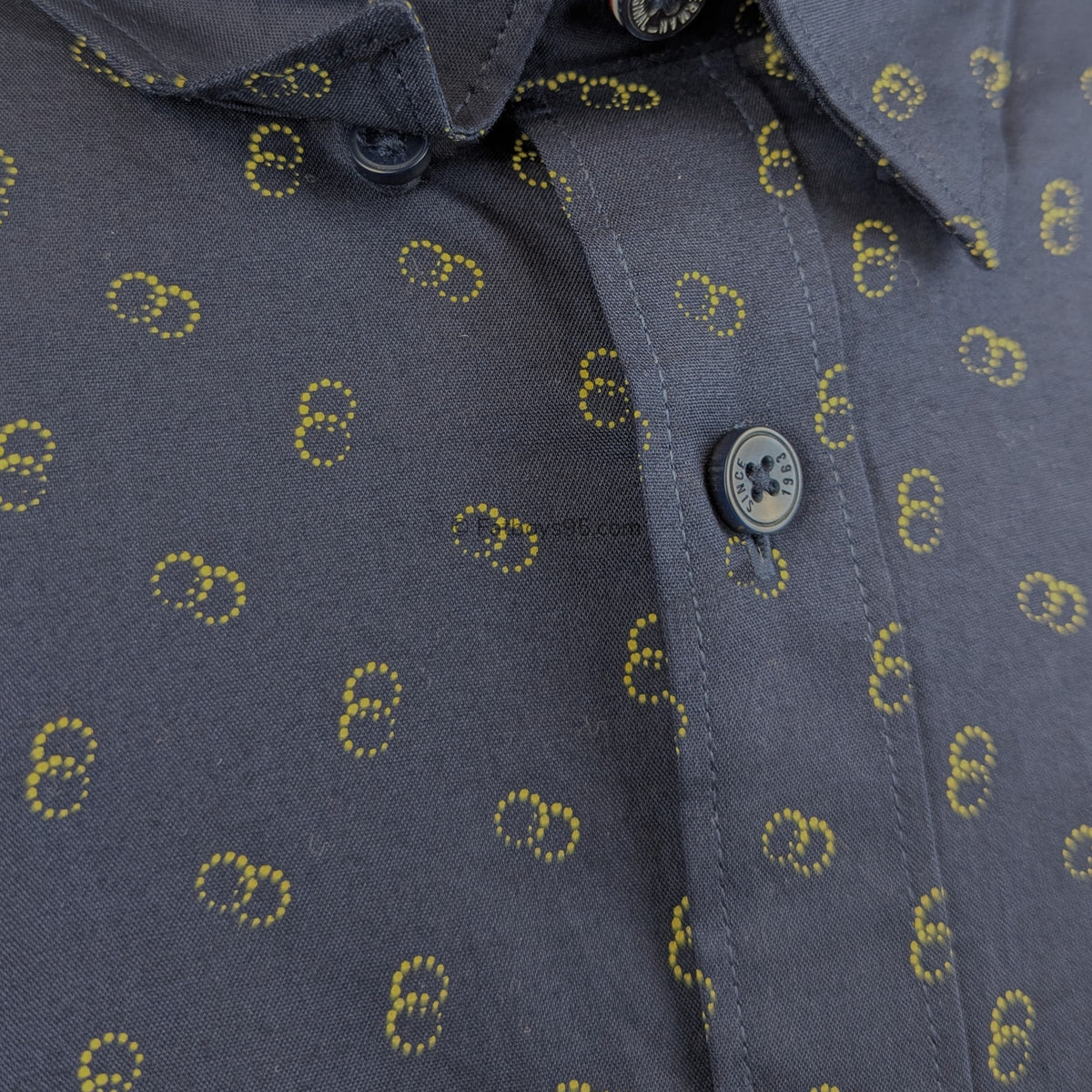 Ben Sherman Stipple Print S/S Shirt - 1012427IL - Dark Navy 3